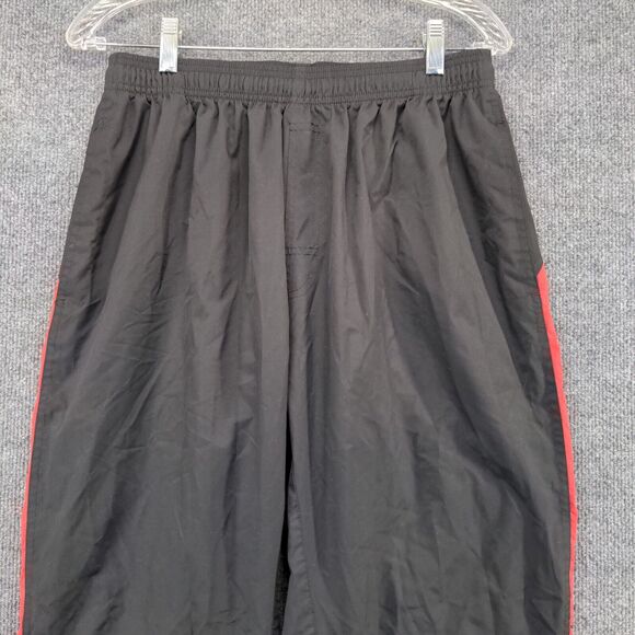 Reebok Men's Athletic Track Pants Black Medium Drawstring Waistband Ankle Zip - Picture 3 of 12